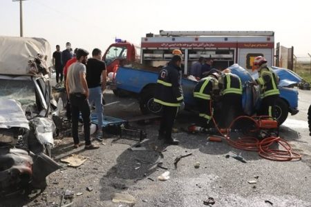 تصادف مرگبار سواری پژو در بزرگراه آبشناسان تهران